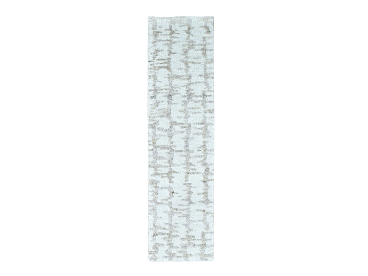 2'7" x 9'10" New Hand Knotted Ivory Wool Runner Oriental Rug - MOA10210354