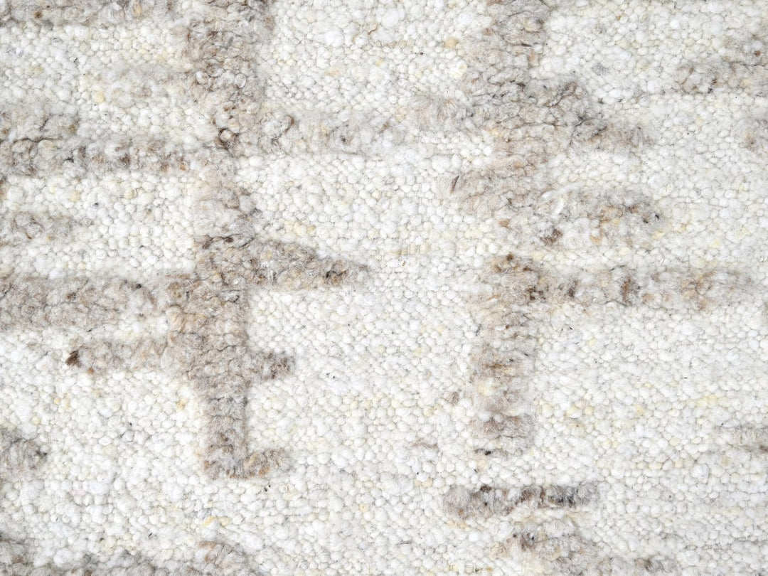 2'7" x 9'10" New Hand Knotted Ivory Wool Runner Oriental Rug - MOA10210354