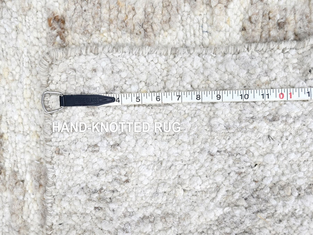 2'7" x 9'10" New Hand Knotted Ivory Wool Runner Oriental Rug - MOA10210354