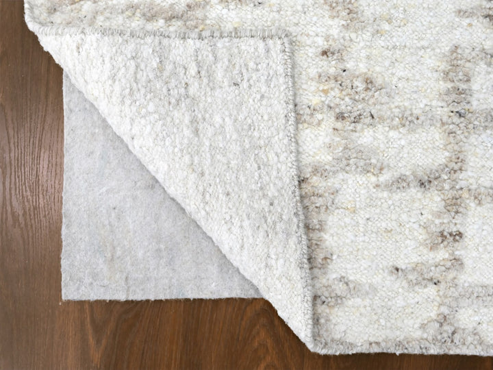 2'6" x 11'10" New Hand Knotted Ivory Wool Runner Oriental Rug - MOA10210358