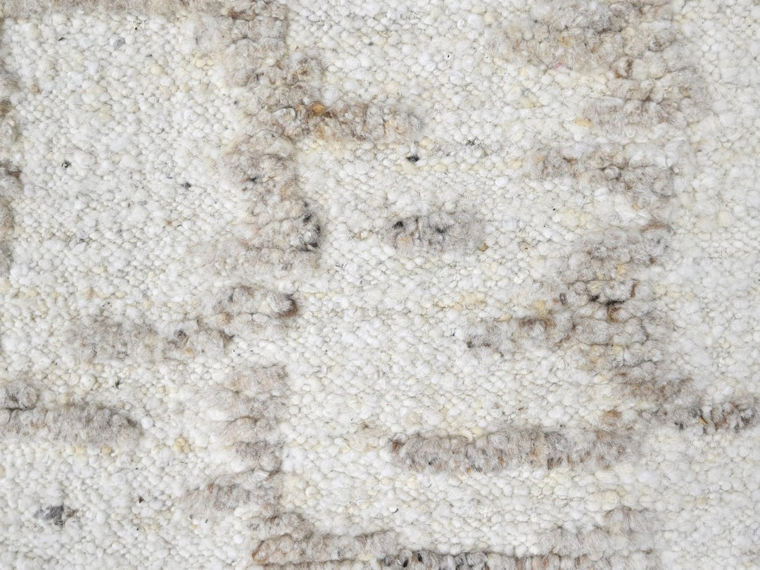 2'6" x 11'10" New Hand Knotted Ivory Wool Runner Oriental Rug - MOA10210358