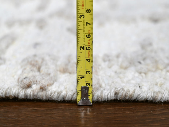 2'6" x 11'10" New Hand Knotted Ivory Wool Runner Oriental Rug - MOA10210358