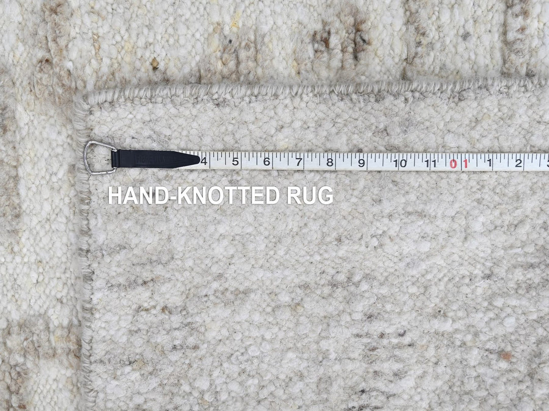 2'6" x 11'10" New Hand Knotted Ivory Wool Runner Oriental Rug - MOA10210358