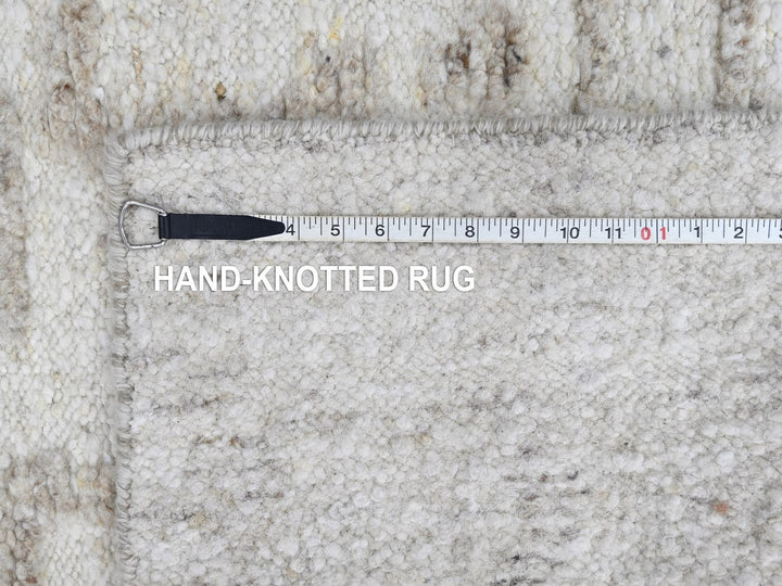 2'6" x 11'10" New Hand Knotted Ivory Wool Runner Oriental Rug - MOA10210358