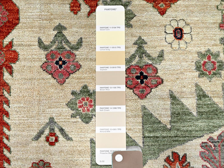 8'10" x 11'11" New Hand Knotted Ivory Wool Rectangle Oriental Rug - MOA1021035