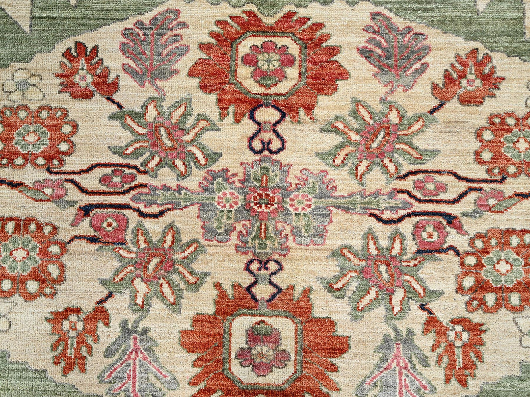 8'10" x 11'11" New Hand Knotted Ivory Wool Rectangle Oriental Rug - MOA1021035