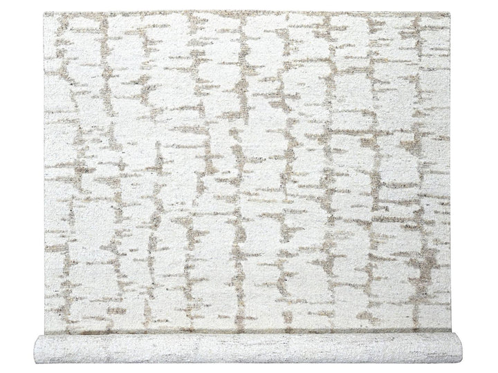 12'0" x 14'10" New Hand Knotted Ivory Wool Rectangle Oriental Rug - MOA10210360