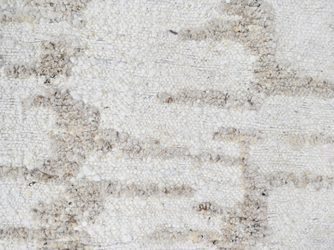 12'0" x 14'10" New Hand Knotted Ivory Wool Rectangle Oriental Rug - MOA10210360