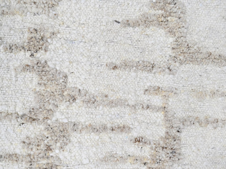 12'0" x 14'10" New Hand Knotted Ivory Wool Rectangle Oriental Rug - MOA10210360
