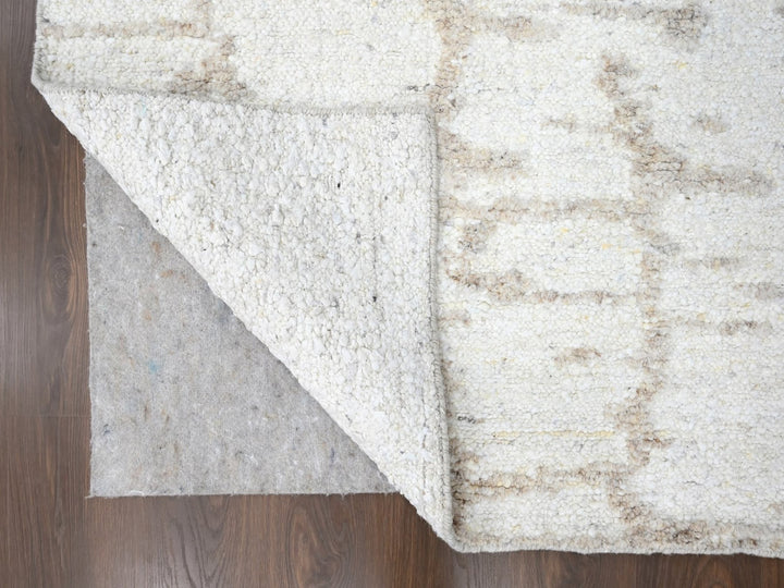9'3" x 12'2" New Hand Knotted Ivory Wool Rectangle Oriental Rug - MOA10210361
