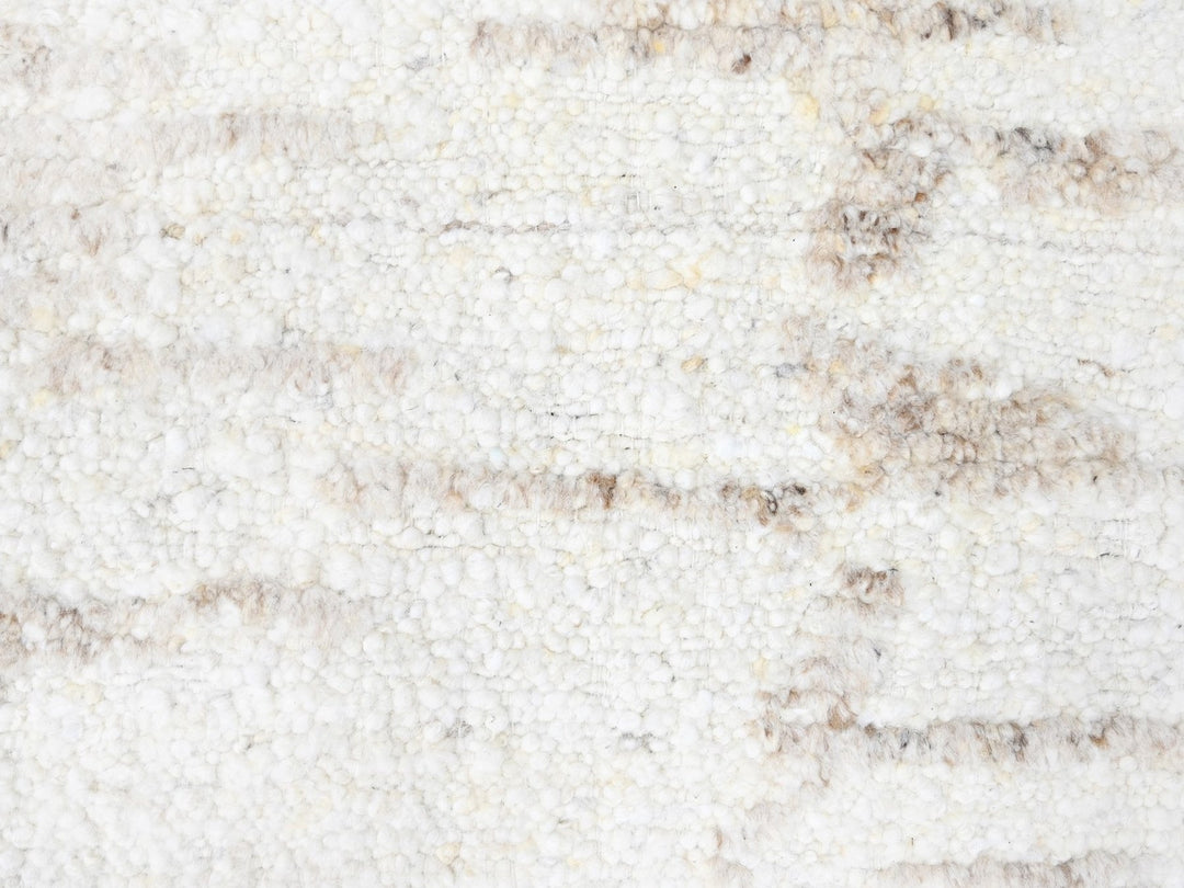 9'3" x 12'2" New Hand Knotted Ivory Wool Rectangle Oriental Rug - MOA10210361