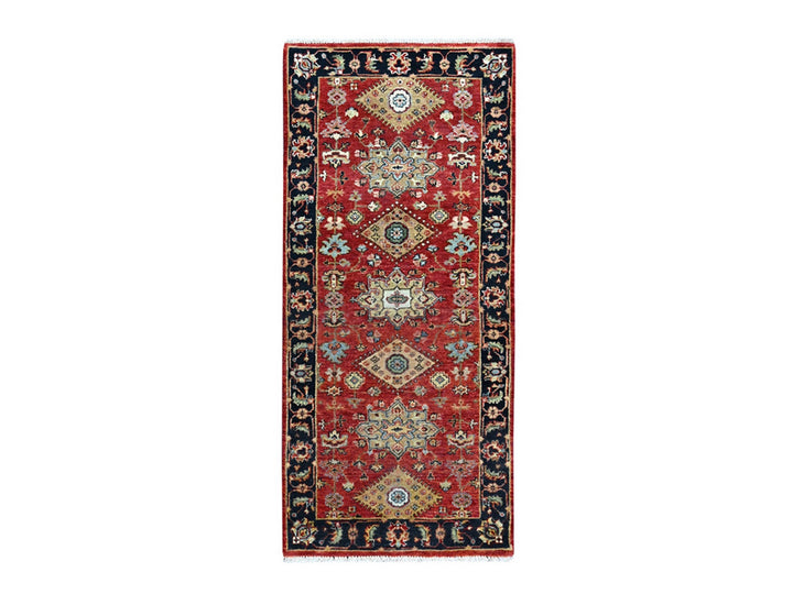 2'7" x 5'11" New Hand Knotted Red Wool Runner Oriental Rug - MOA10210364