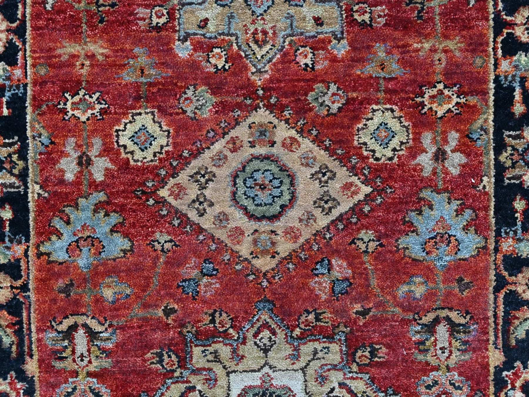 2'7" x 5'11" New Hand Knotted Red Wool Runner Oriental Rug - MOA10210364