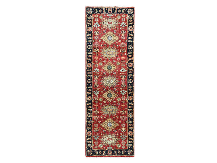 2'7" x 8'1" New Hand Knotted Red Wool Runner Oriental Rug - MOA10210365