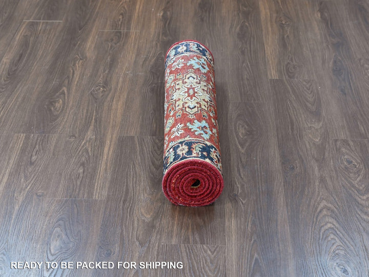 2'7" x 8'1" New Hand Knotted Red Wool Runner Oriental Rug - MOA10210365