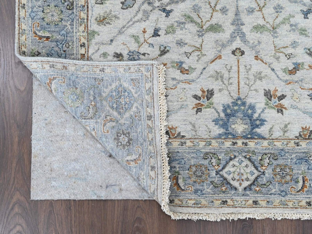 4'11" x 7'0" New Hand Knotted Grey Wool Rectangle Oriental Rug - MOA10210366