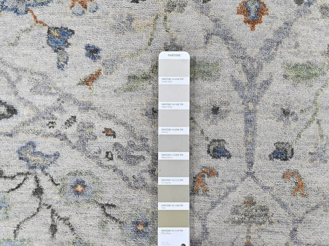 4'11" x 7'0" New Hand Knotted Grey Wool Rectangle Oriental Rug - MOA10210366