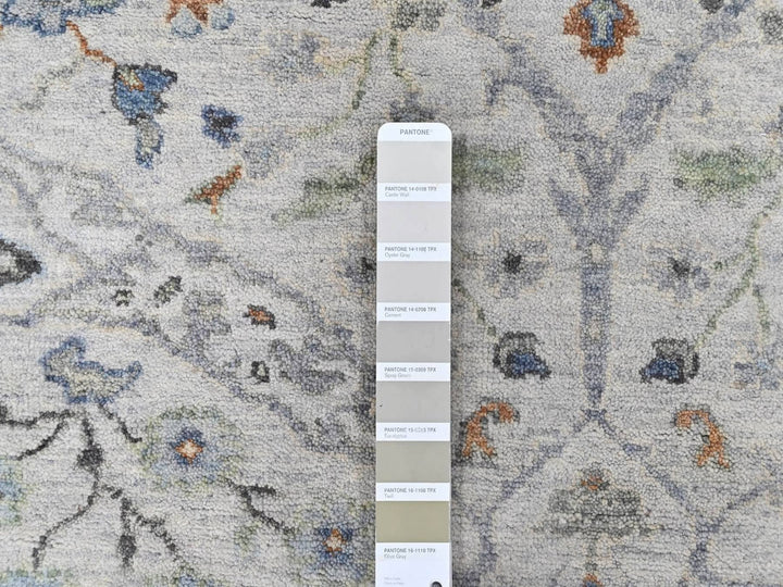 4'11" x 7'0" New Hand Knotted Grey Wool Rectangle Oriental Rug - MOA10210366