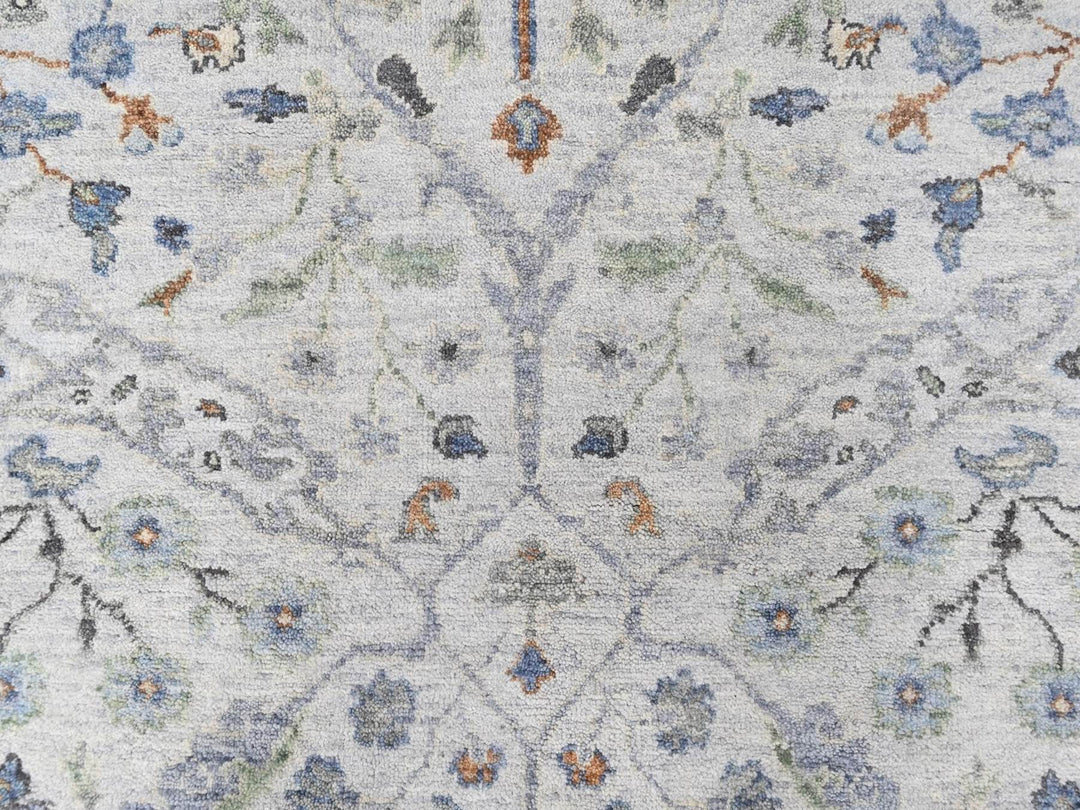 4'11" x 7'0" New Hand Knotted Grey Wool Rectangle Oriental Rug - MOA10210366