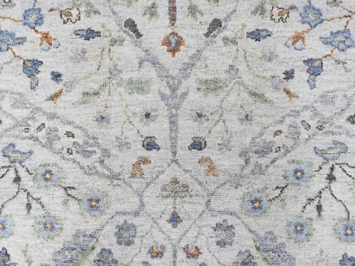 4'11" x 7'0" New Hand Knotted Grey Wool Rectangle Oriental Rug - MOA10210366