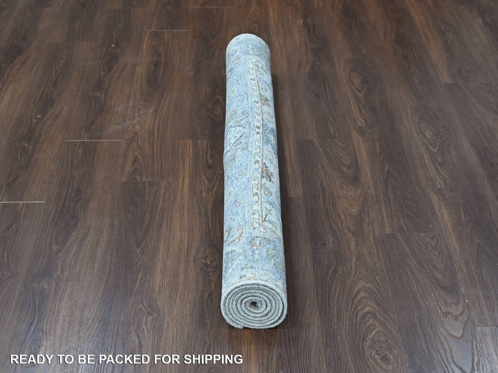 4'11" x 7'0" New Hand Knotted Grey Wool Rectangle Oriental Rug - MOA10210366