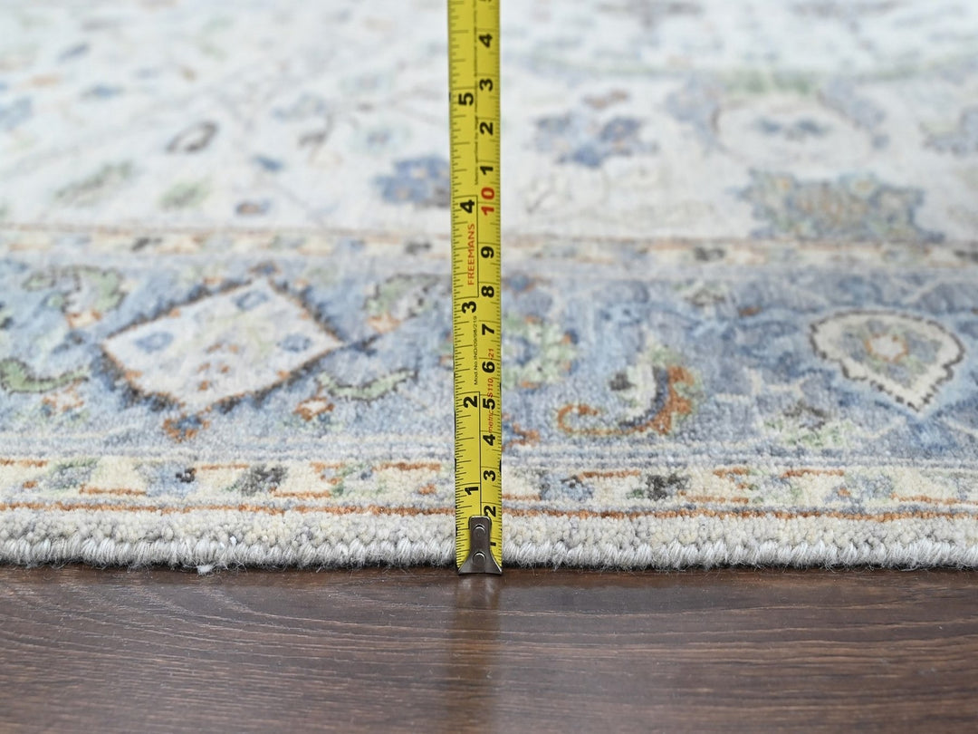 4'11" x 7'0" New Hand Knotted Grey Wool Rectangle Oriental Rug - MOA10210366