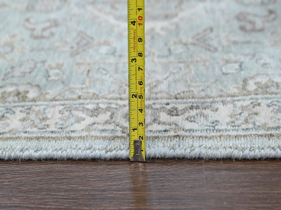 2'5" x 8'1" New Hand Knotted Green Wool Runner Oriental Rug - MOA10210367