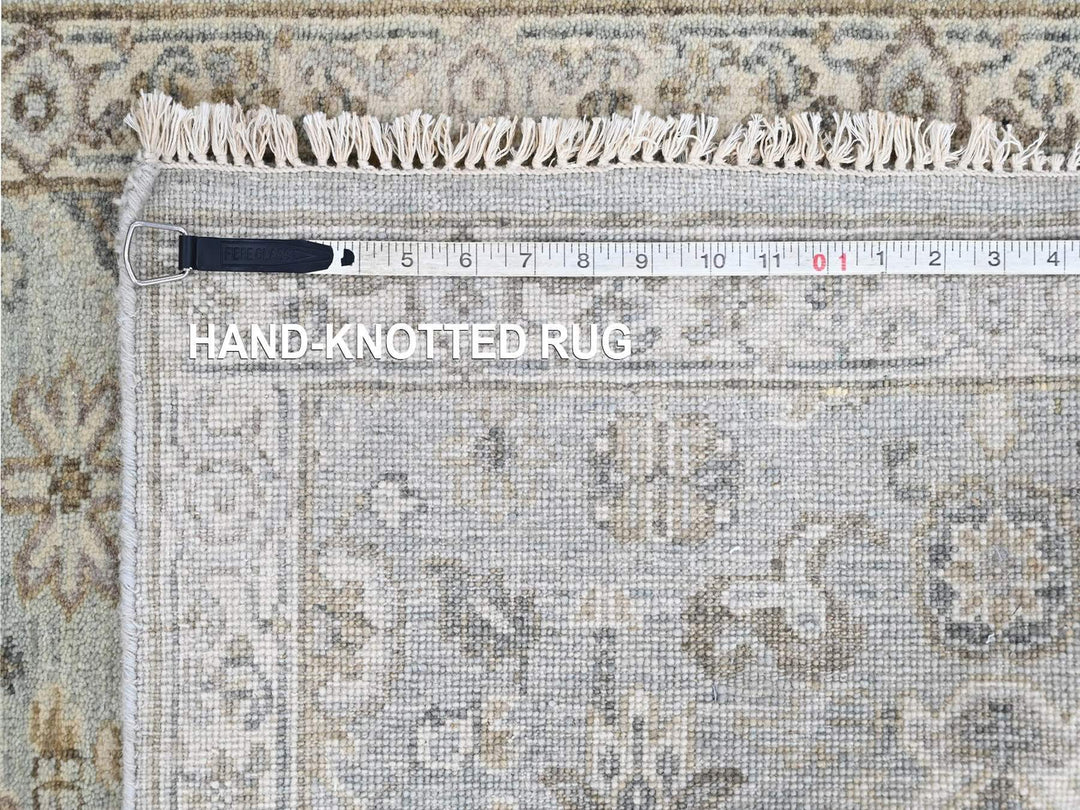 2'6" x 10'0" New Hand Knotted Green Wool Runner Oriental Rug - MOA10210368