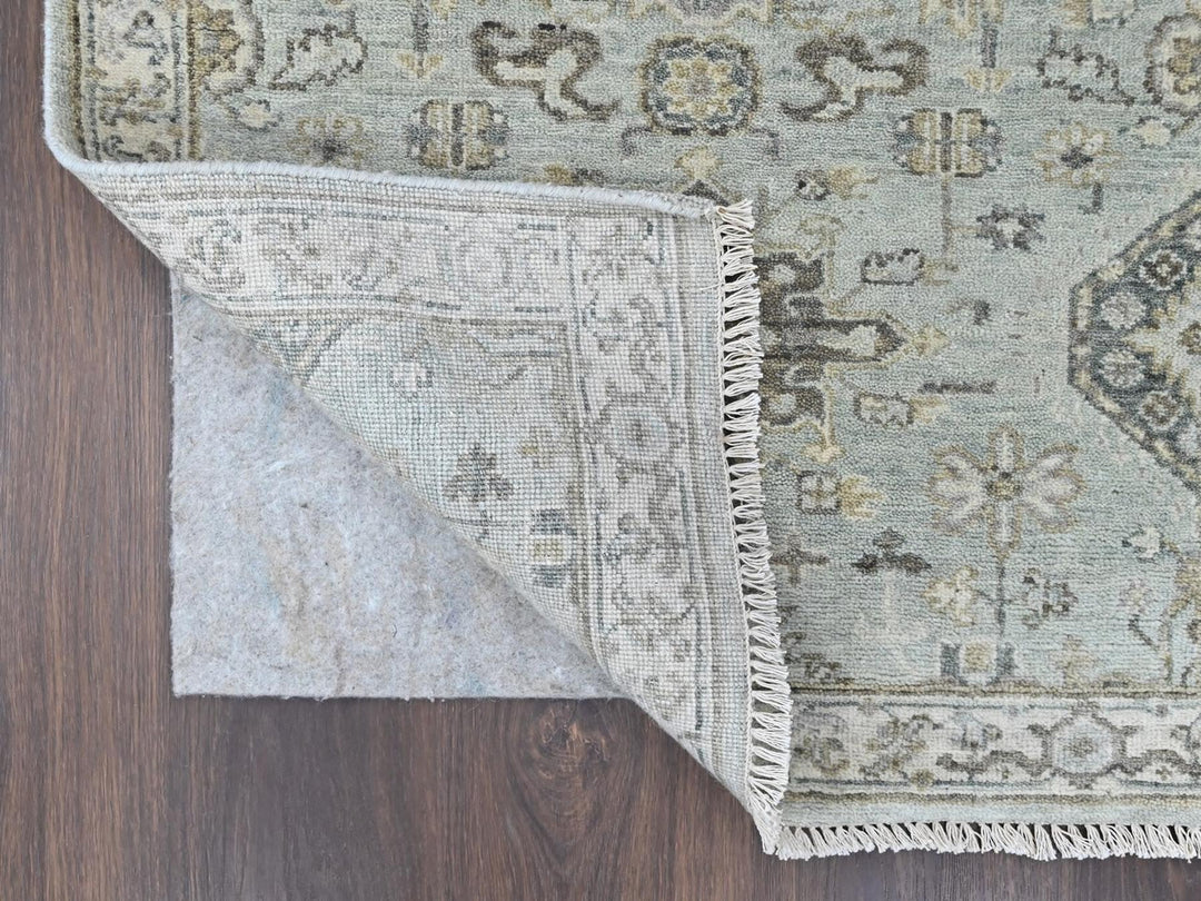 2'6" x 11'9" New Hand Knotted Green Wool Runner Oriental Rug - MOA10210369