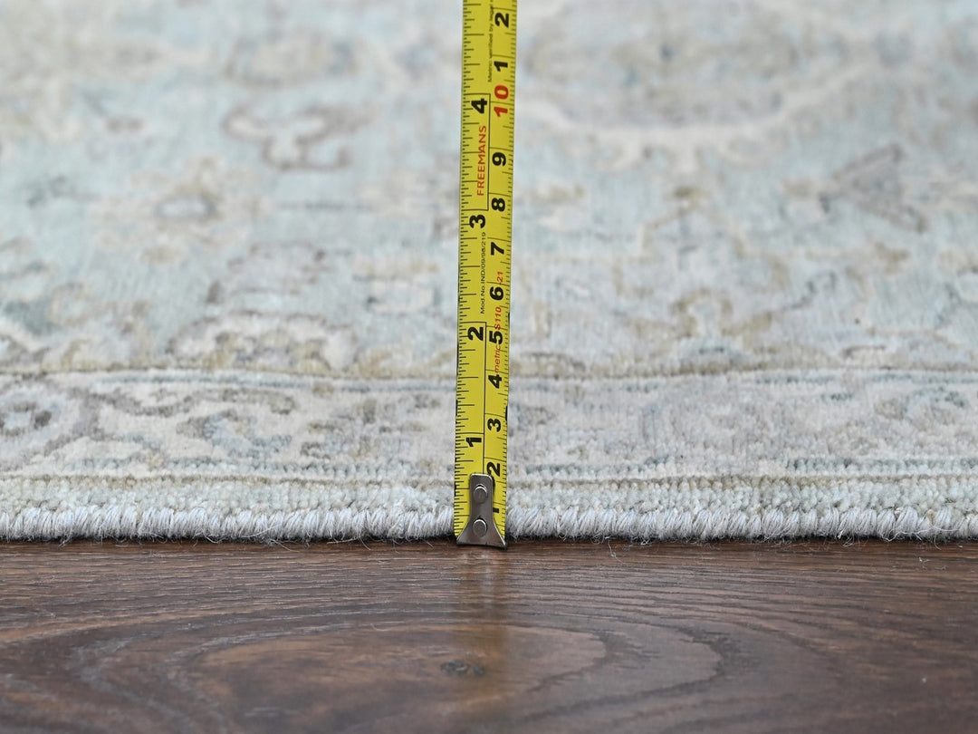 2'6" x 11'9" New Hand Knotted Green Wool Runner Oriental Rug - MOA10210369