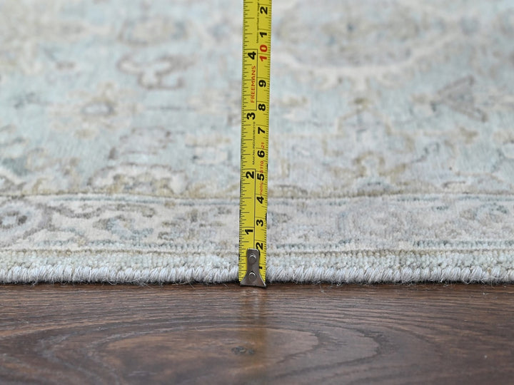 2'6" x 11'9" New Hand Knotted Green Wool Runner Oriental Rug - MOA10210369