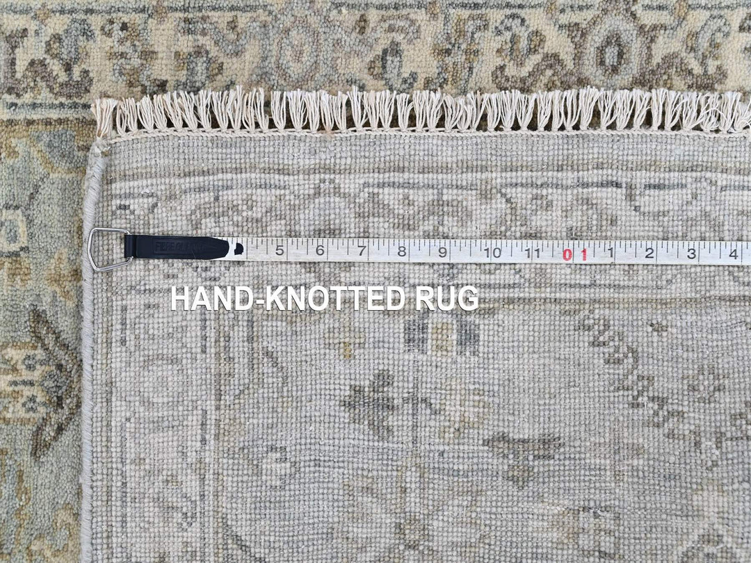 2'6" x 11'9" New Hand Knotted Green Wool Runner Oriental Rug - MOA10210369