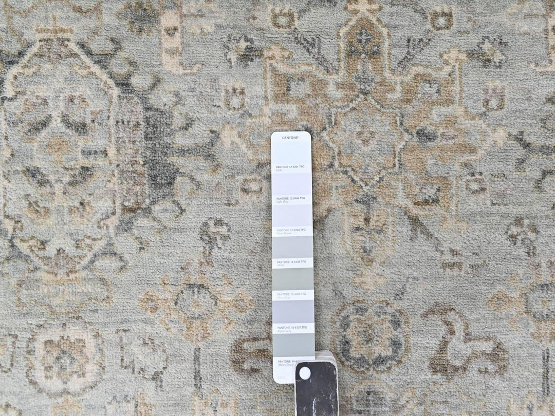 5'11" x 8'10" New Hand Knotted Green Wool Rectangle Oriental Rug - MOA10210370