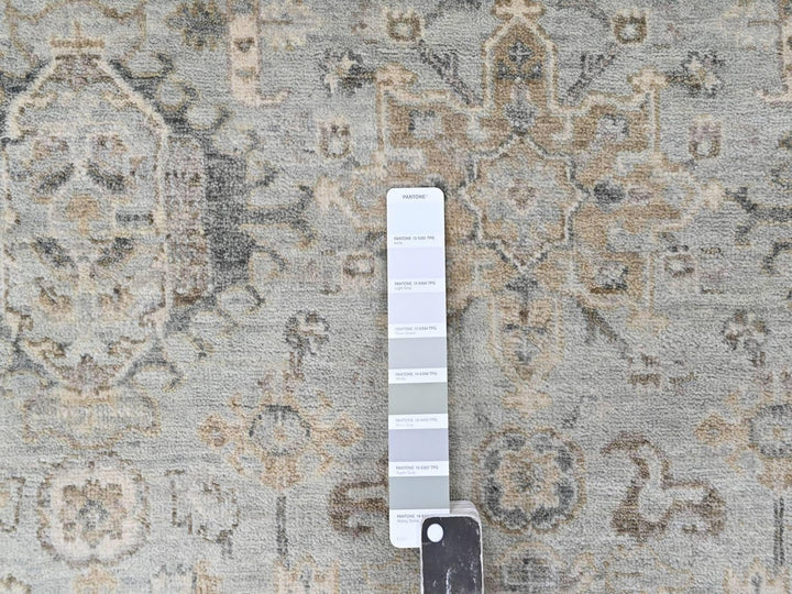 5'11" x 8'10" New Hand Knotted Green Wool Rectangle Oriental Rug - MOA10210370