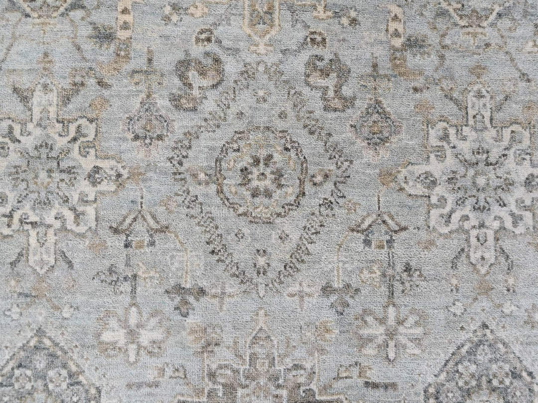 5'11" x 8'10" New Hand Knotted Green Wool Rectangle Oriental Rug - MOA10210370