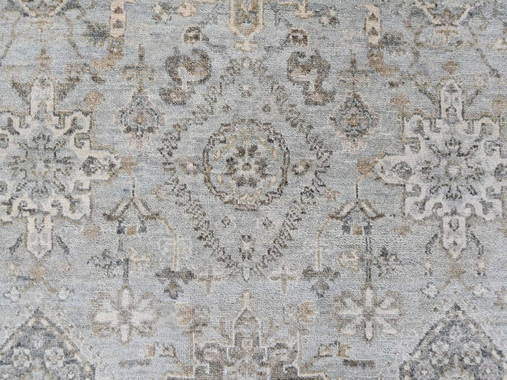 5'11" x 8'10" New Hand Knotted Green Wool Rectangle Oriental Rug - MOA10210370