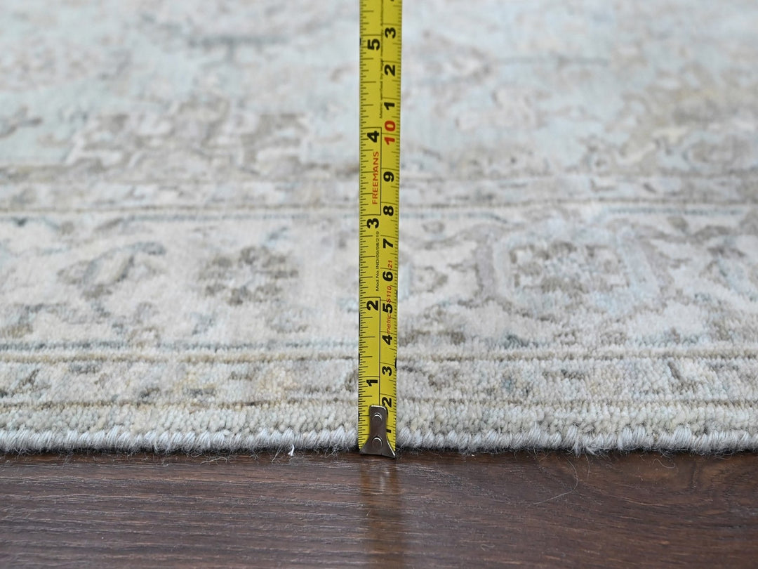 5'11" x 8'10" New Hand Knotted Green Wool Rectangle Oriental Rug - MOA10210370