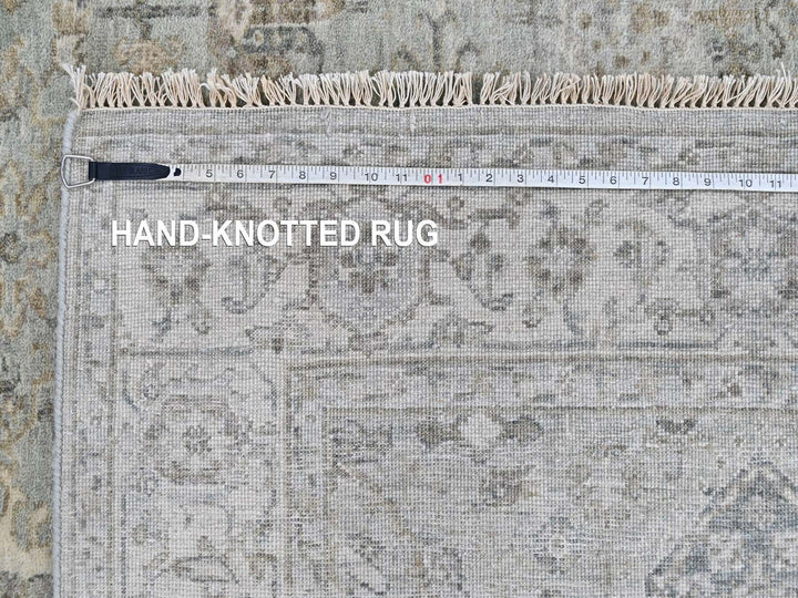 5'11" x 8'10" New Hand Knotted Green Wool Rectangle Oriental Rug - MOA10210370