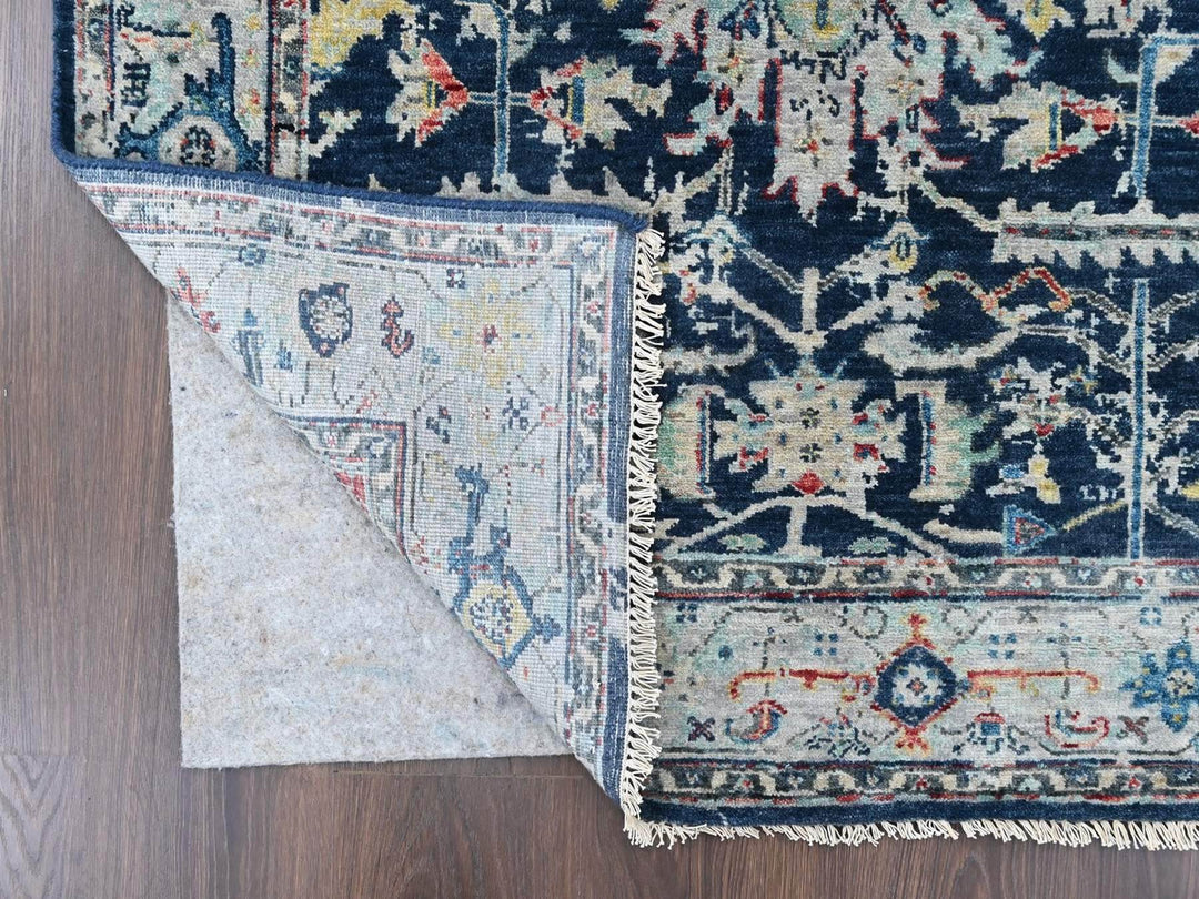 4'0" x 5'11" New Hand Knotted Blue Wool Rectangle Oriental Rug - MOA10210371