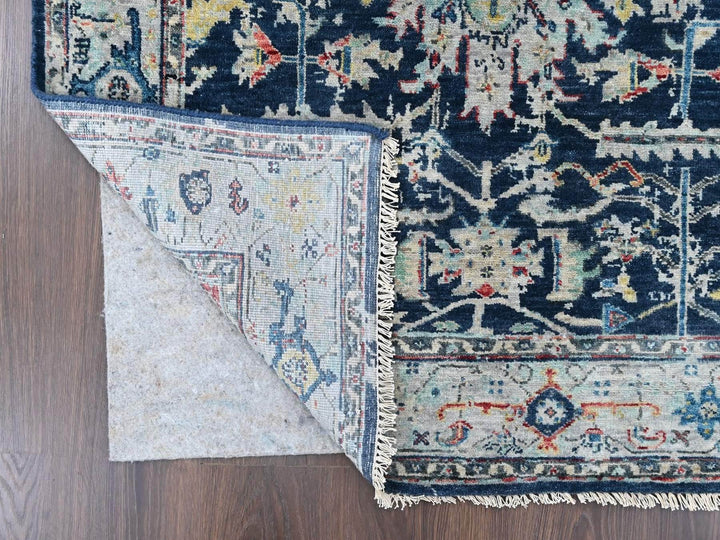 4'0" x 5'11" New Hand Knotted Blue Wool Rectangle Oriental Rug - MOA10210371