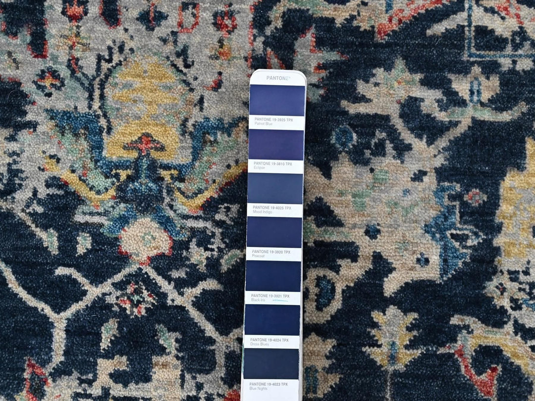 4'0" x 5'11" New Hand Knotted Blue Wool Rectangle Oriental Rug - MOA10210371