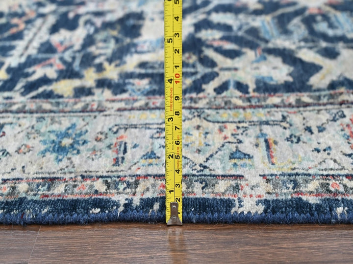 4'0" x 5'11" New Hand Knotted Blue Wool Rectangle Oriental Rug - MOA10210371