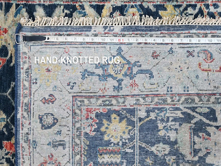 4'0" x 5'11" New Hand Knotted Blue Wool Rectangle Oriental Rug - MOA10210371