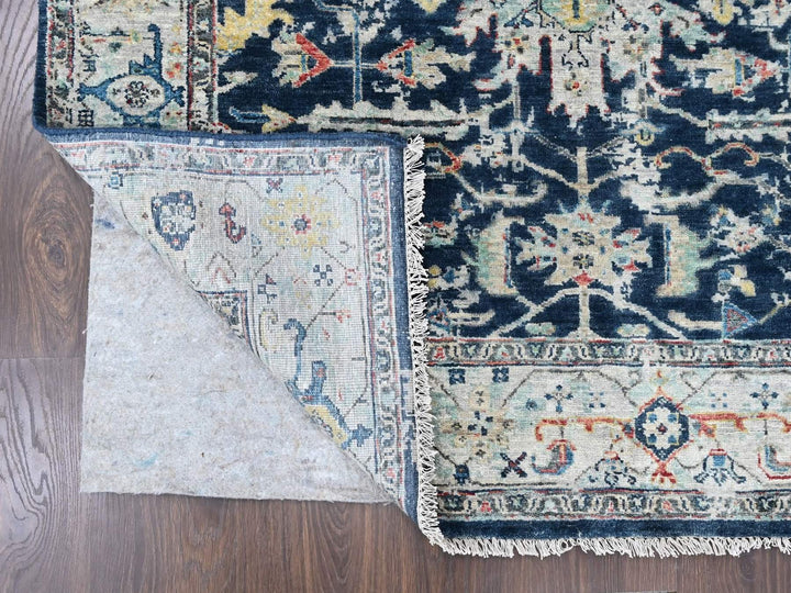 5'1" x 6'9" New Hand Knotted Blue Wool Rectangle Oriental Rug - MOA10210372