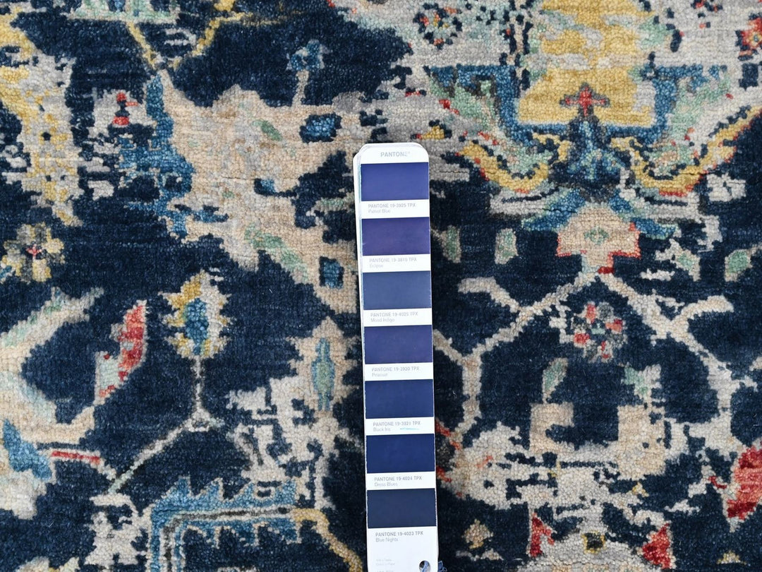 5'1" x 6'9" New Hand Knotted Blue Wool Rectangle Oriental Rug - MOA10210372