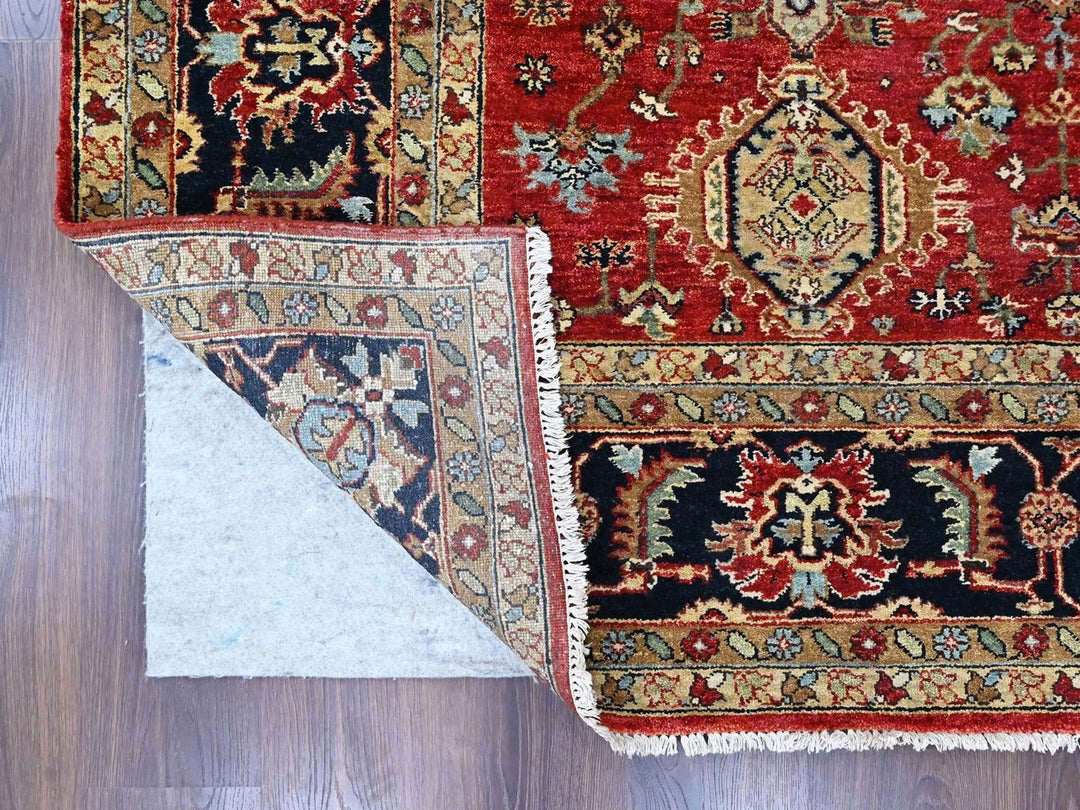 9'2" x 12'1" New Hand Knotted Red Wool Rectangle Oriental Rug - MOA10210377