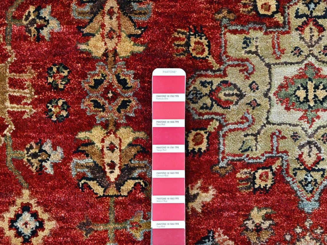 9'2" x 12'1" New Hand Knotted Red Wool Rectangle Oriental Rug - MOA10210377