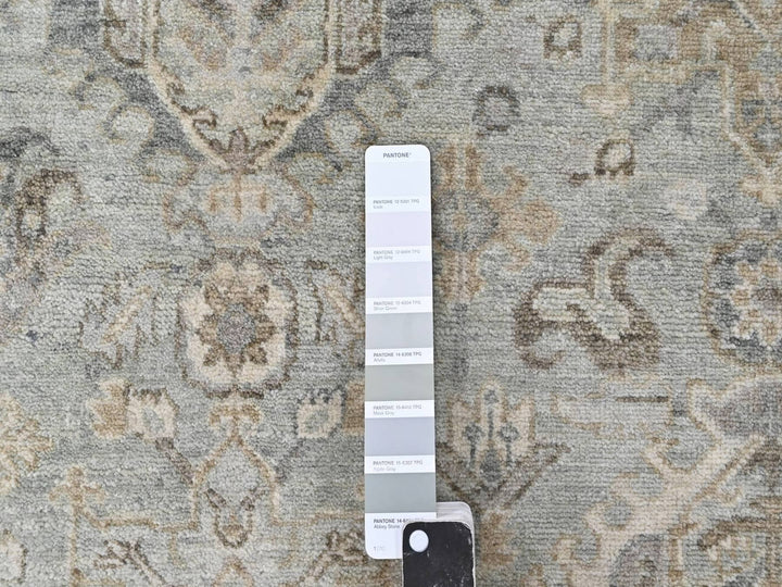 8'0" x 9'9" New Hand Knotted Green Wool Rectangle Oriental Rug - MOA10210378