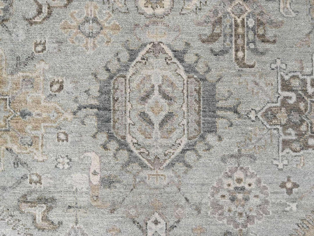 8'0" x 9'9" New Hand Knotted Green Wool Rectangle Oriental Rug - MOA10210378