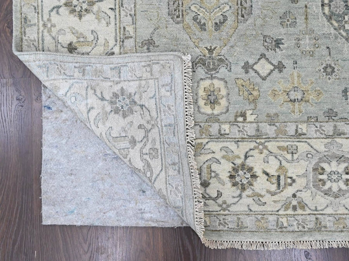 9'10" x 13'9" New Hand Knotted Green Wool Rectangle Oriental Rug - MOA10210380